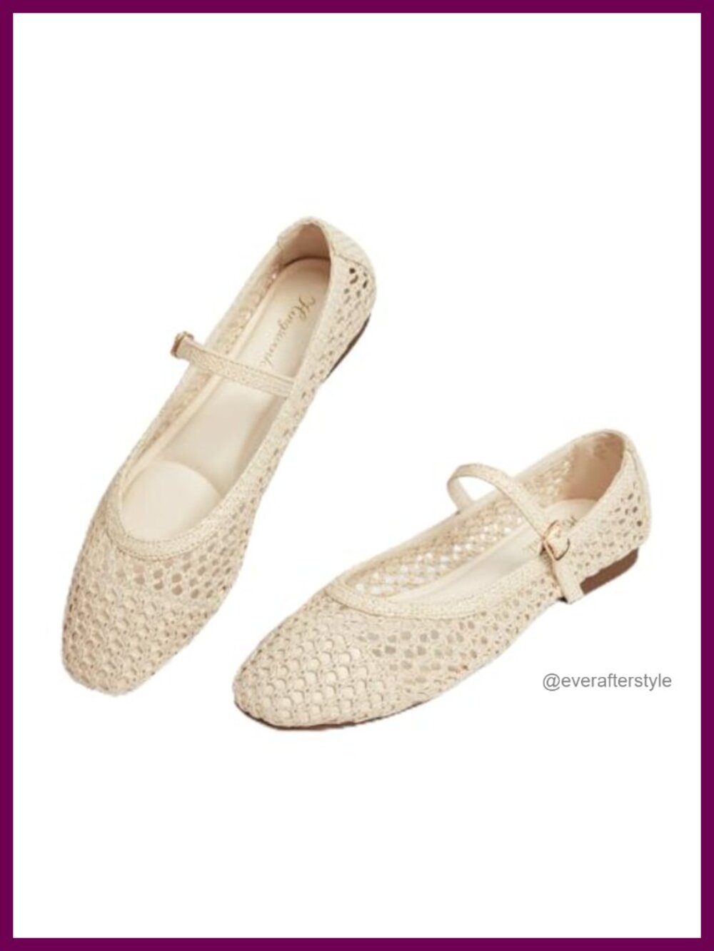 Woven Mary Jane Flats Adjustable Strap Buckle Ballet Flats